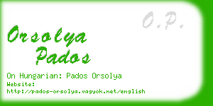 orsolya pados business card